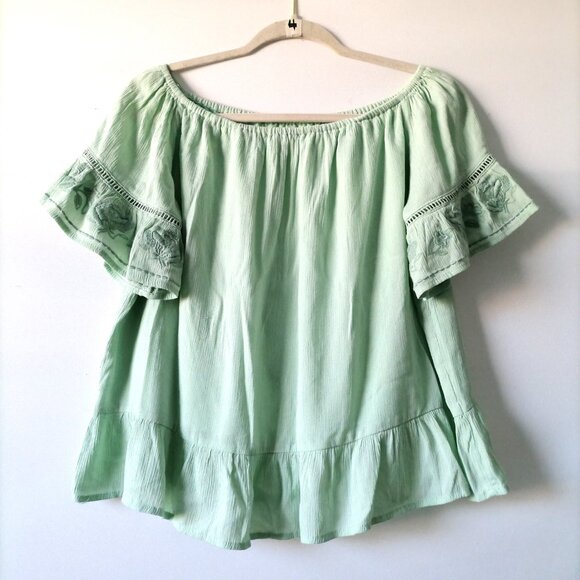 art class Tops - Art Class Womens Multicolor Bell Sleeve Embroidered Top Sz XL (14/16)